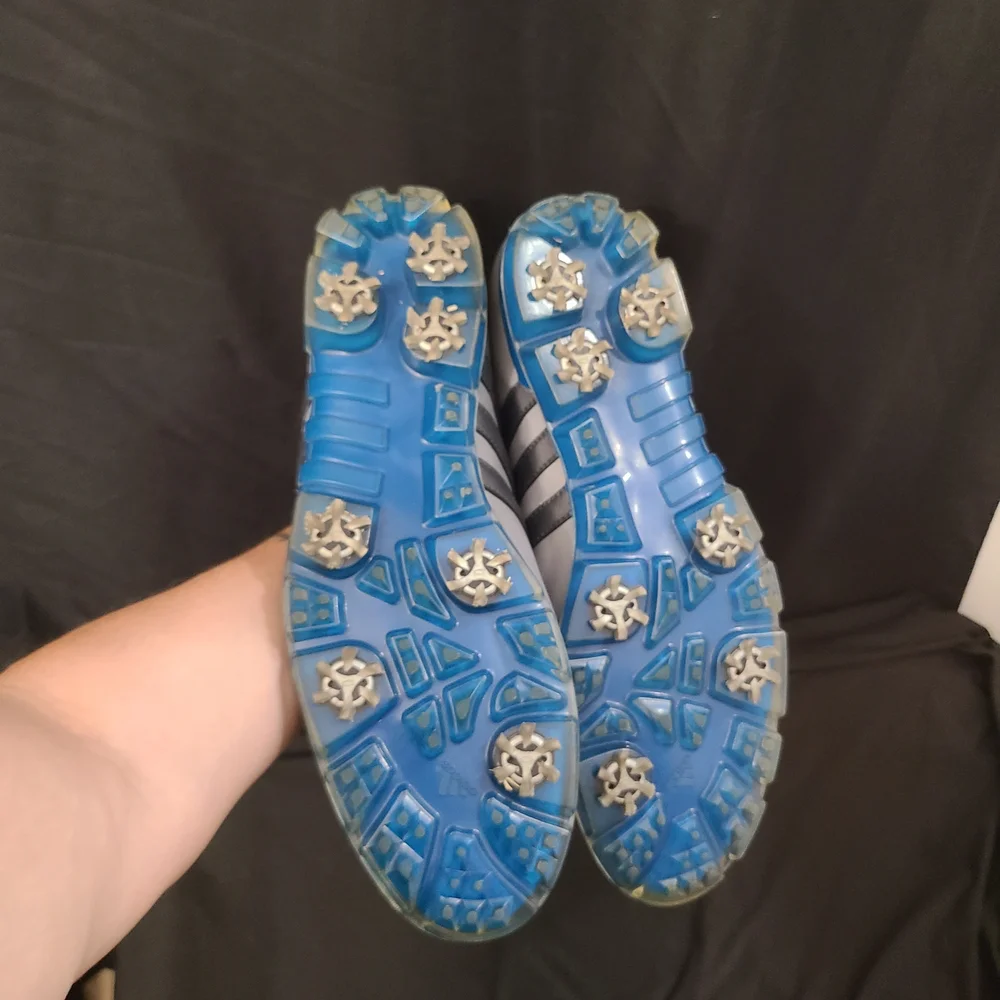 Adidas Mens Gray With Black Stripe Golf Shoes Size 13 - Picture 6 of 7